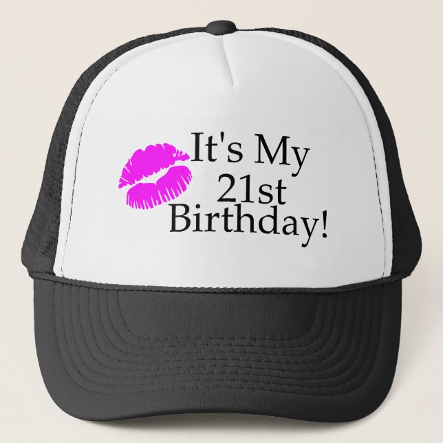 Casquette Son mon 21ème anniversaire (baiser) (Devant)