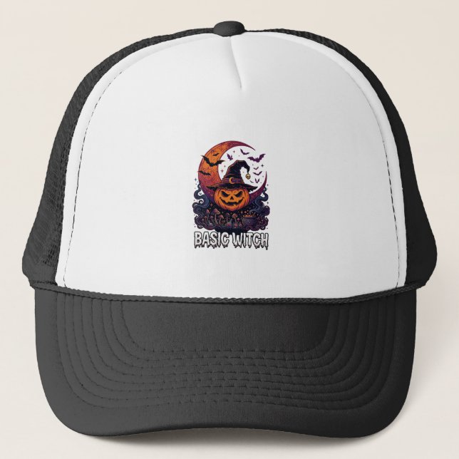 Casquette Sorcière de base Halloween Citrouille Croissant de (Devant)