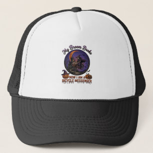 Casquette Sorcière de messager de vélo cassé balai Halloween