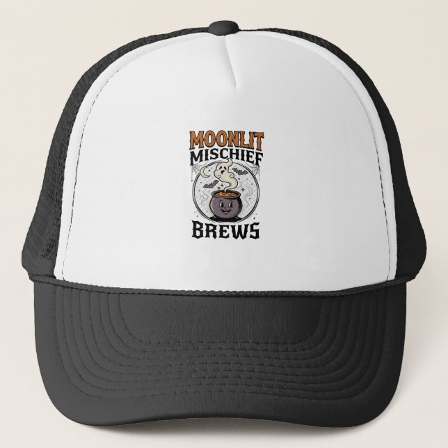 Casquette Sorcière d'Halloween Lune Méfait (Devant)