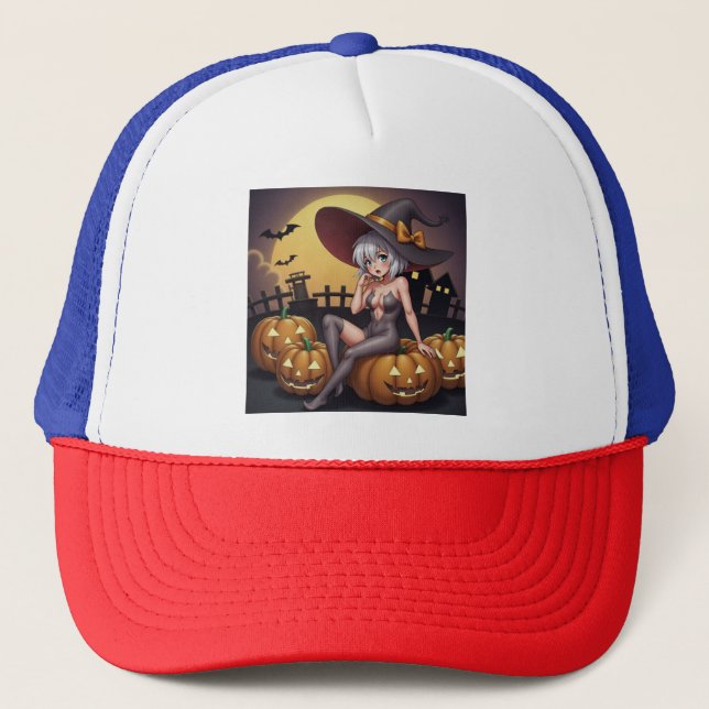 Casquette Sorcière Torride dans le Champ de Citrouilles d'Ha (Devant)