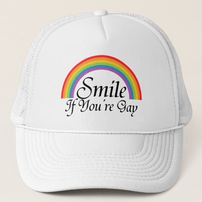 Casquette Souriez Si Vous Êtes Gay Rainbow Pride (Devant)