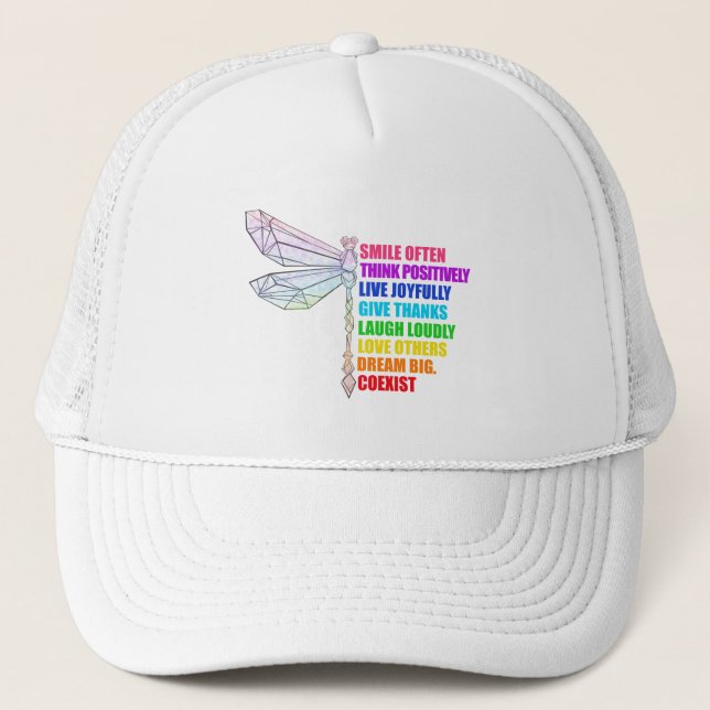 Casquette Sourire de libellule Pensez souvent de manière pos (Devant)