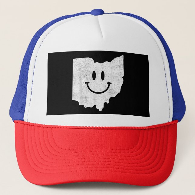 Casquette Sourire en OH - Drôle Ohio Happy Face (Devant)