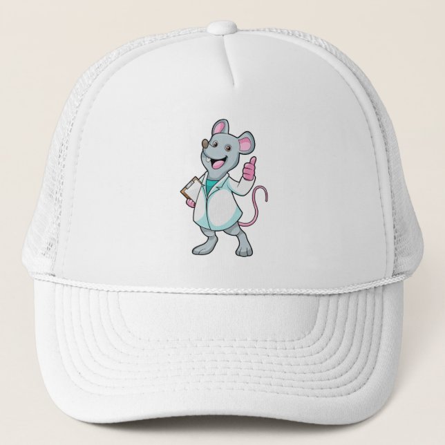 Casquette Souris comme docteur avec manteau de docteur (Devant)