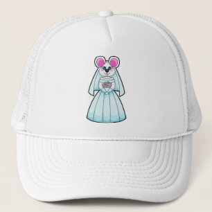 Casquette Souris comme Mariée avec Bunch de fleurs