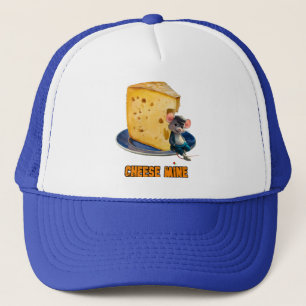 Casquette Souris de dessin animé en amour avec une tranche d