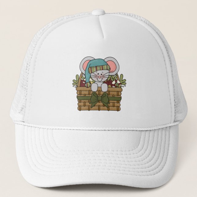 Casquette Souris de Noël dans le panier (Devant)