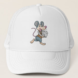 Casquette Souris en tant que secrétaire avec papier