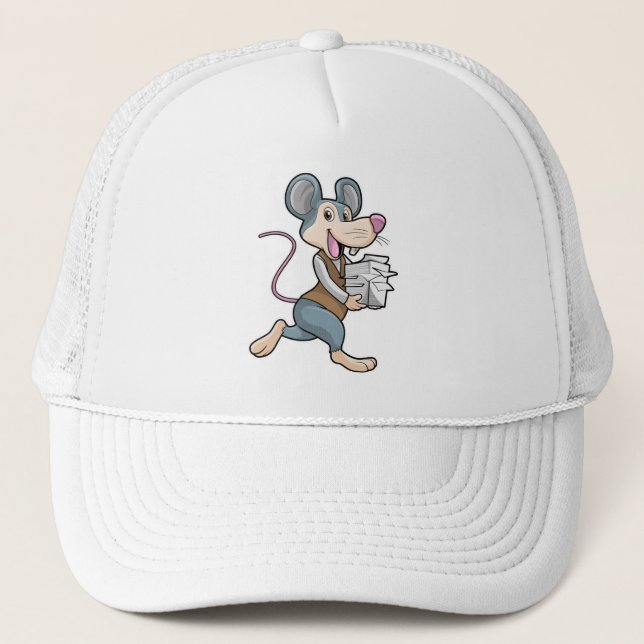 Casquette Souris en tant que secrétaire avec papier (Devant)