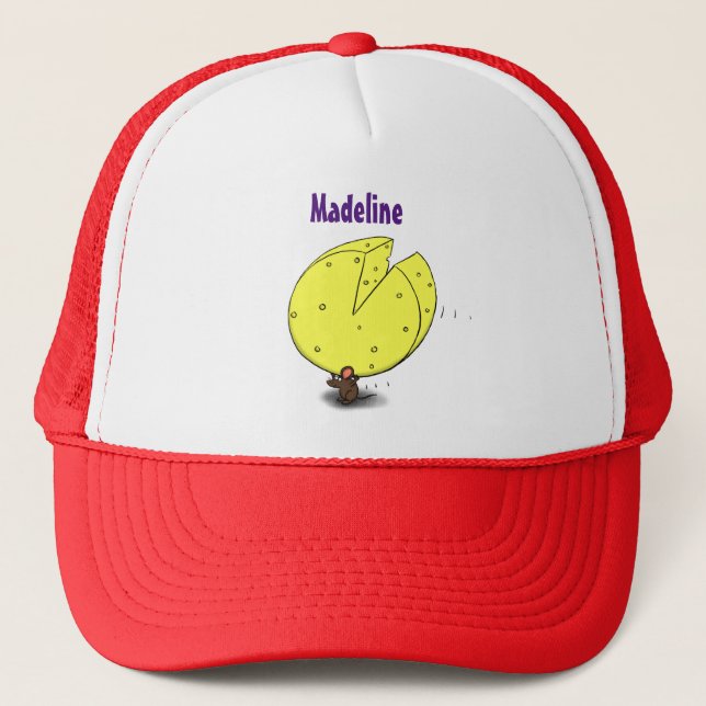 Casquette Souris mignonne avec dessin animé au fromage (Devant)