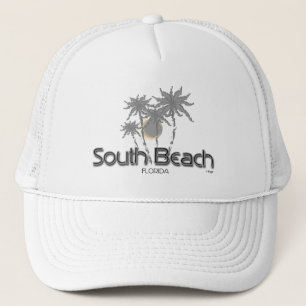 Casquette South Beach, Floride Graphic Grey Palms Cool