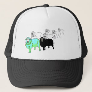 Casquette Soyez les moutons bleu vert originaux