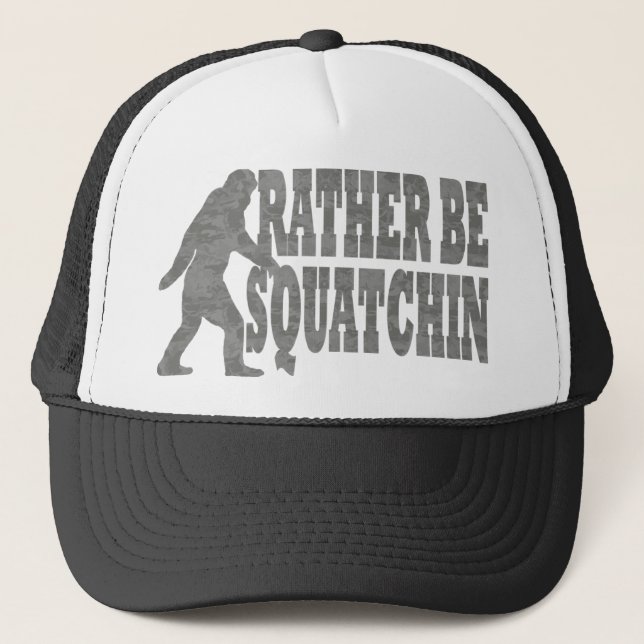Casquette Soyez plutôt squatchin, camouflage de noir (Devant)