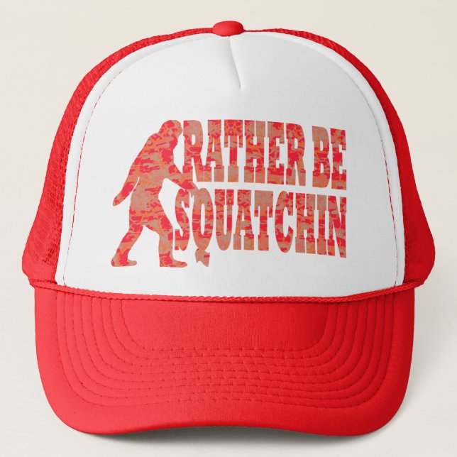 Casquette Soyez plutôt squatchin, camouflage rouge (Devant)