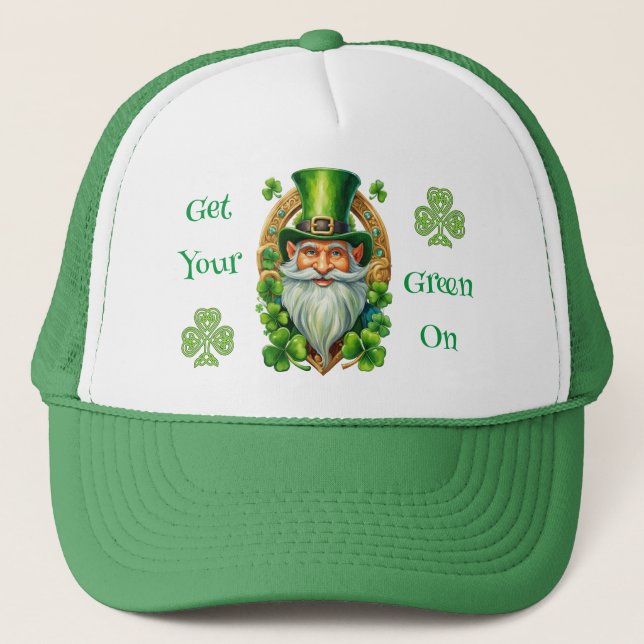 Casquette Soyez vert le jour de la Saint Patrick de Leprecha (Devant)