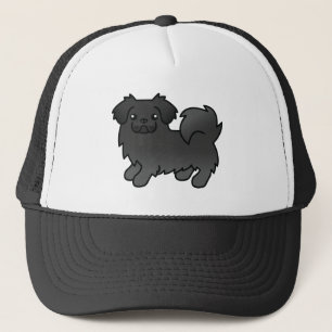 Casquette Spaniel Tibétain Noir Chien de Dessin Animé Mignon