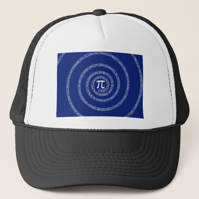 Casquette Spirale pour typographie de Pi sur Blue (Devant)