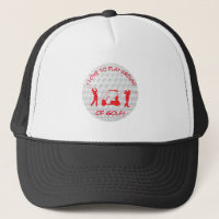 Sport Golf Ball Red Silhouette Trucker Chapeau