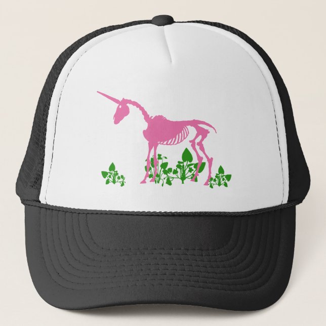 Casquette Squelette de licorne rose (Devant)