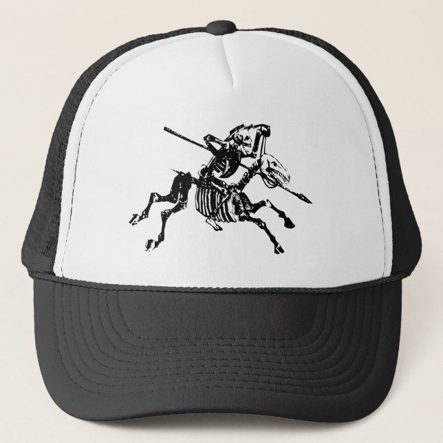Casquette Squelette sur le cheval squelettique (Devant)