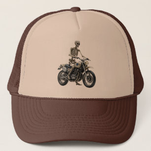 Casquette Squelette sur moto