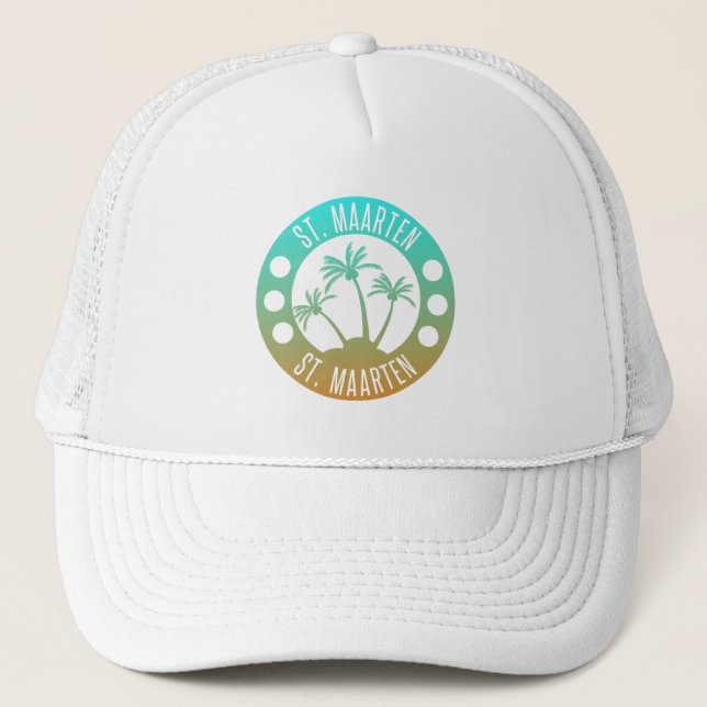 Casquette St Maarten Ocean Aqua Blue Gradient Sint Martin (Devant)