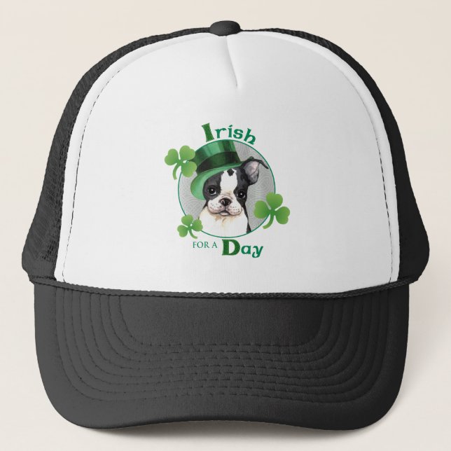 Casquette St. Patrick's Day Boston Terrier (Devant)