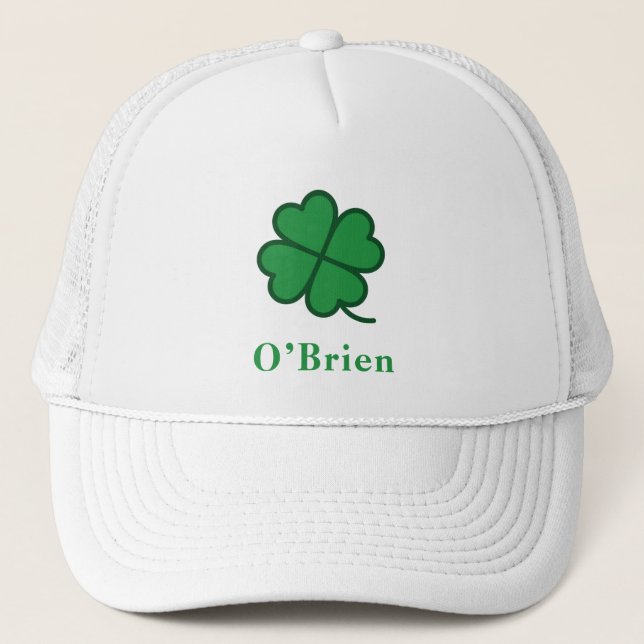 Casquette St. Patrick's Day | Conception de trèfle avec nom  (Devant)