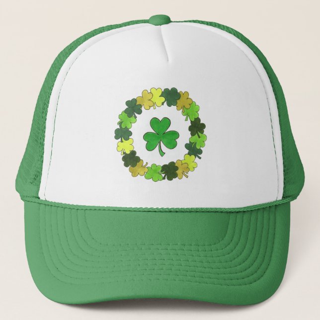 Casquette St. Patrick's Day Lucky Irish Green Shamrock (Devant)