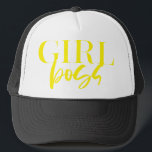 Casquette Standard - Avec suivi | Boss fille | Yellow Text M<br><div class="desc">GIRL BOSS - moderne,  ludique,  tendance et puissant ***Pour des articles de papeterie,  de publicité ou de merchandising zazzle supplémentaires pour correspondre à cet article,  veuillez nous contacter par l'intermédiaire du contact designer sur notre page d'accueil zazzle.</div>