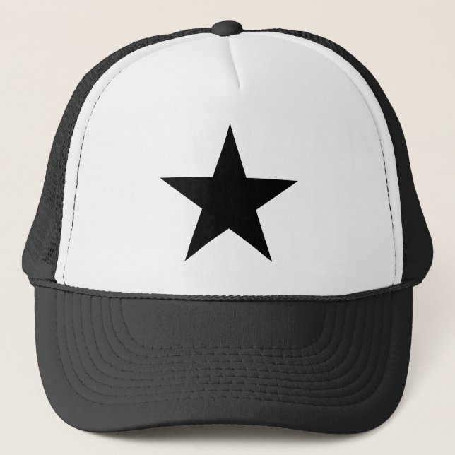 Casquette Star - Black White - Emo - Chapeau de camion (Devant)