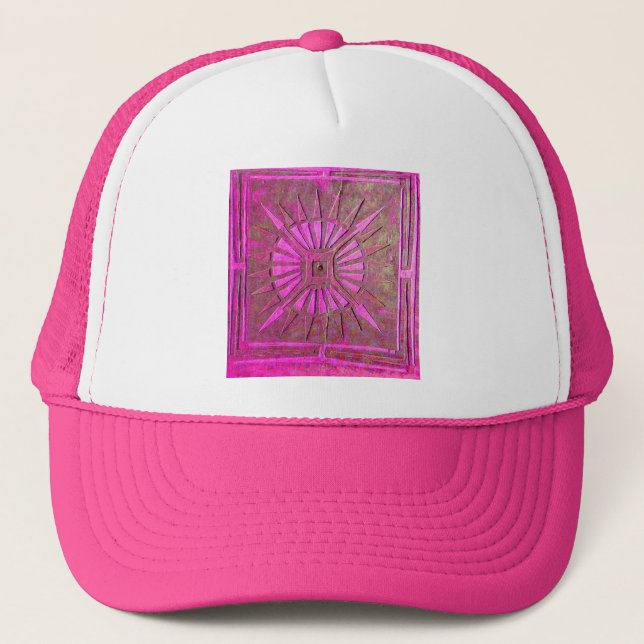 Casquette STAR DU MATIN Rose, Fuchsia Black, Monogramme (Devant)