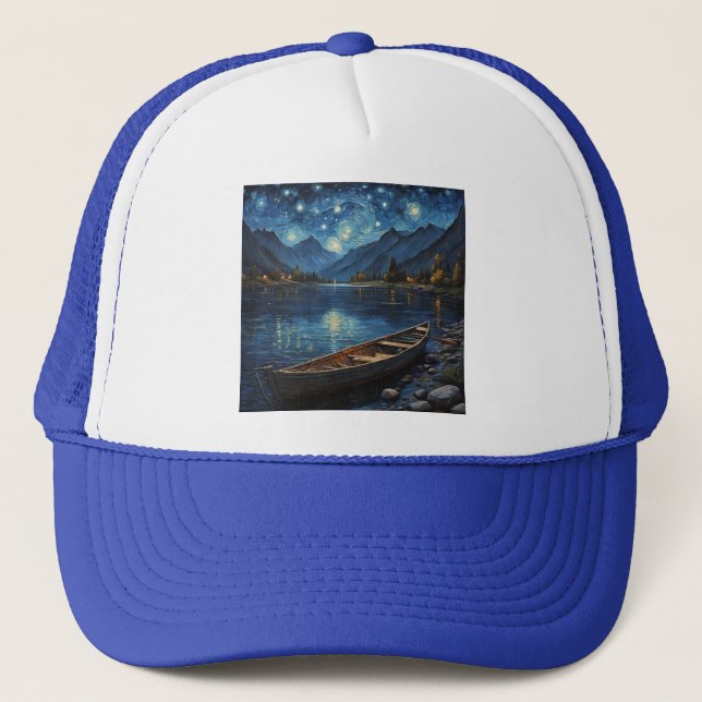 Casquette "Starlit Drift : Pêcher sous le Cosmos (Devant)