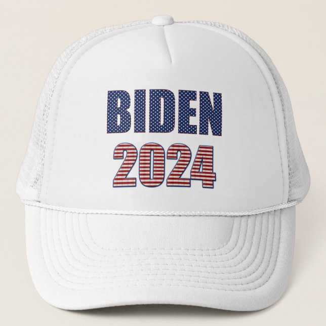 Casquette Stars and Stripes Typographie Biden 2024 (Devant)