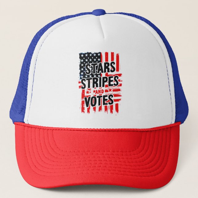 Casquette Stars, Stripes et Votes avec drapeau américain (Devant)