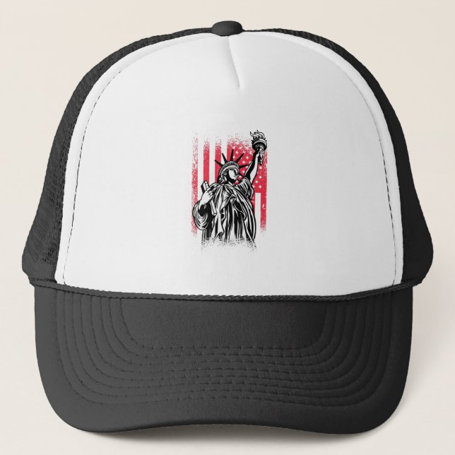 Casquette Statue de la Liberté avec le drapeau américain (Devant)