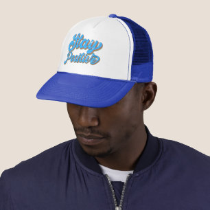 Casquette STAY POSITIVE 70's typographie design rétro