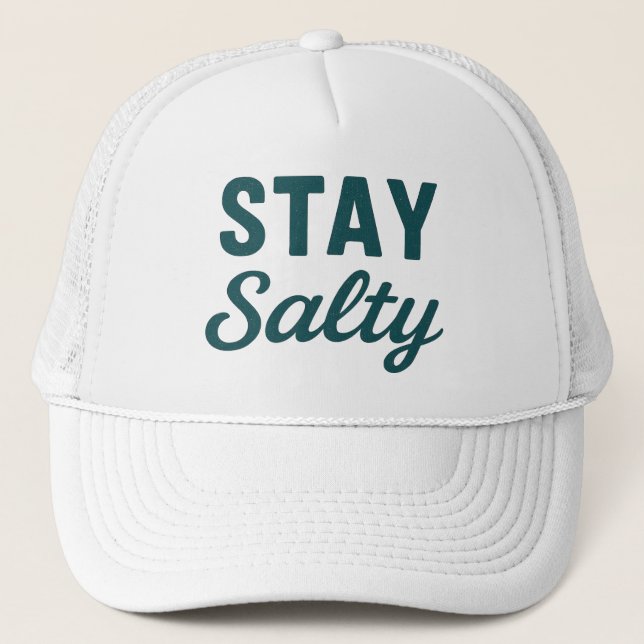 Casquette Stay Salty | Teal Blue Coastal Surf Graphic Beach (Devant)