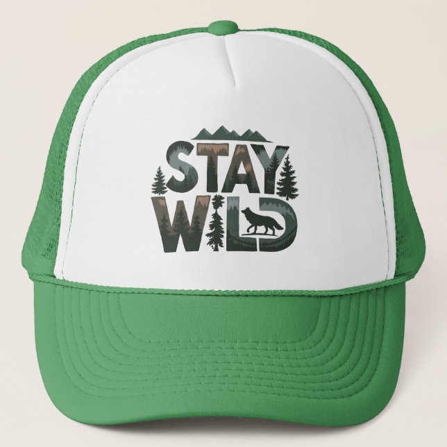 Casquette Stay Wild - Conception inspirée de la nature (Devant)