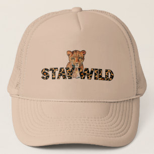 Casquette Stay Wild - Empreinte de léopard & Cheetah Head