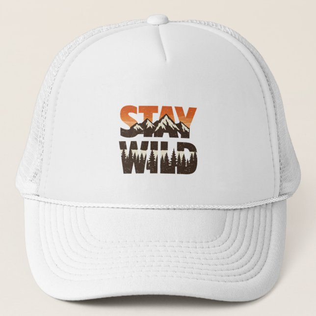 Casquette Stay Wild Vintage Mountain Forest Adventure (Devant)