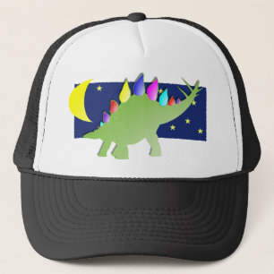 Casquette Stegosaurus pendant la nuit avec la lune et les