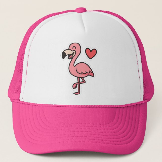 Casquette Sticker Flamant rose de dessin animé mignon avec c (Devant)