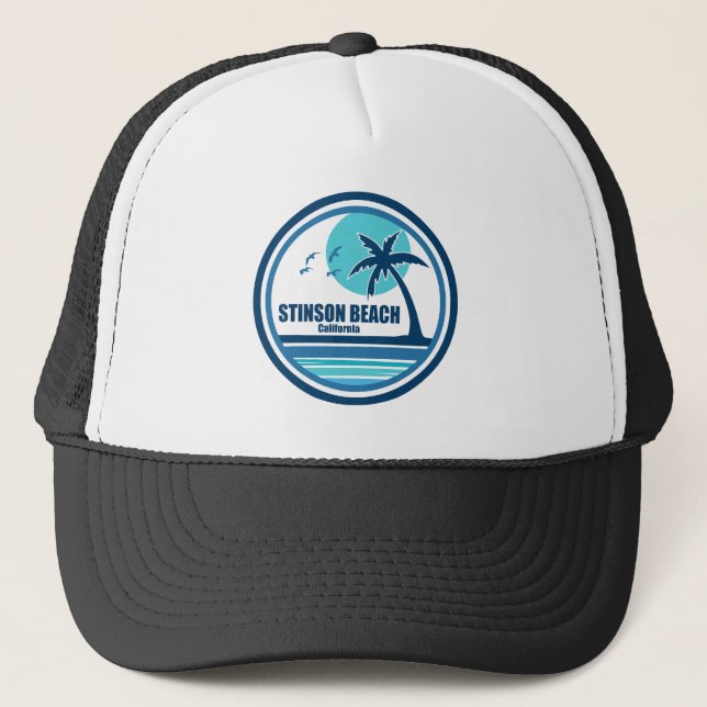 Casquette Stinson Beach California Palm Tree Birds (Devant)