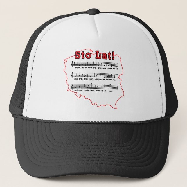 Casquette Sto Lat ! Carte de la chanson polonaise (Devant)