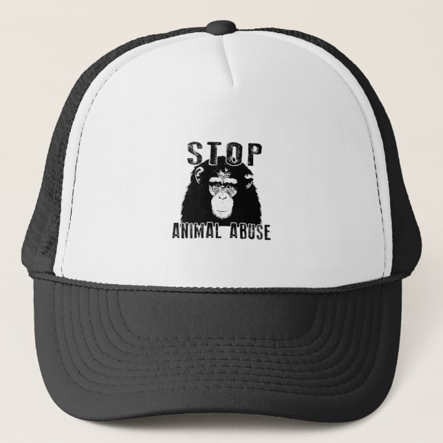 Casquette Stop Animal Abuse - Chimpanzé (Devant)
