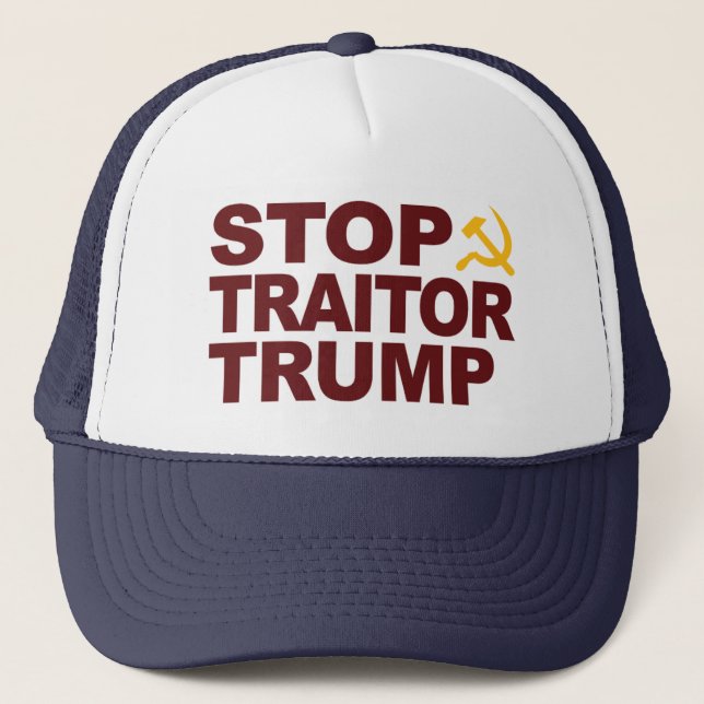 casquette "Stop Trump Trump" avec marteau et fauci (Devant)