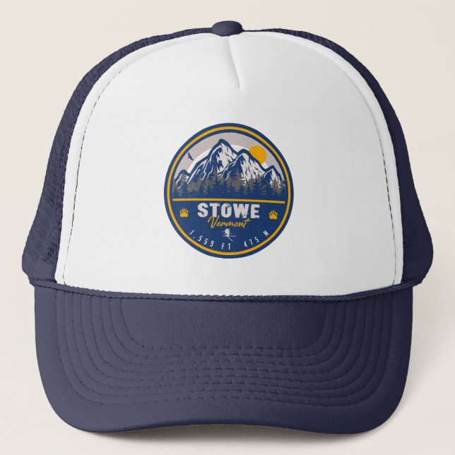 Casquette Stowe Mountain Vermont Retro Sunset Ski Souvenir (Devant)