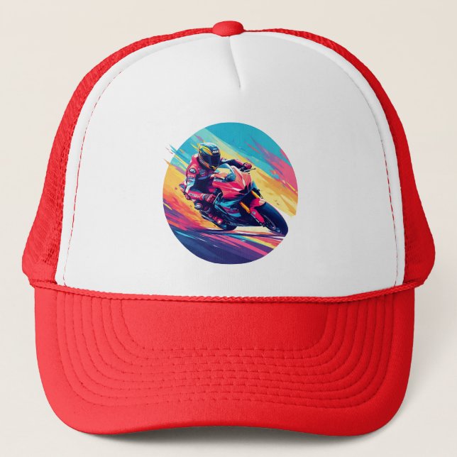 Casquette Style de conduite dynamique pour motards de course (Devant)